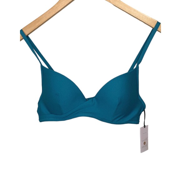 NWT Shade and Shore 34B lightly Padded Turquoise bikini Top - Picture 1 of 6